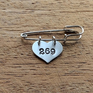269 ~ Hand Stamped Heart Shaped Kilt Pin Brooch Badge ~ 269 Life,269 Calf,Vegan,Animal Rights,Activist ~ Jewellery Jewelry Accessory Gift
