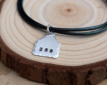 269 Cow Ear Tag on Adjustable Cord Bracelet | Hand Stamped Hammered Charm | Vegan, 269 Life, Calf, Animal Rights, Liberation, Activist
