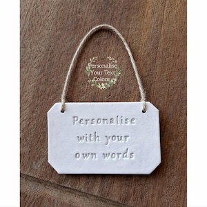 Personalisierte Tonplakette ~ Wandbehang Dekor, Wandbehänge, Benutzerdefiniertes Zeichen, Bedeutungsvolle Zitat Plakette, Cottagecore Wandtafel, Landdekor