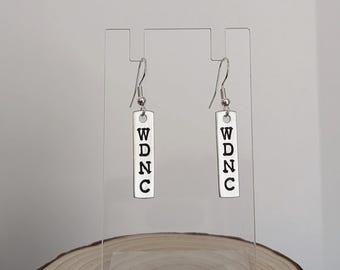 WDNC Earrings ~ We do not care Earrings ~ WDNC Club ~ Hand Stamped Earrings ~ Feminist | 925 Sterling Silver Hook