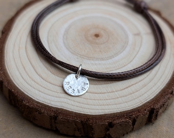 Sterling Silver 'RESIST' Adjustable Cord Bracelet | Hand Stamped Bracelet | Political, Feminist, Equality | Can be personalised