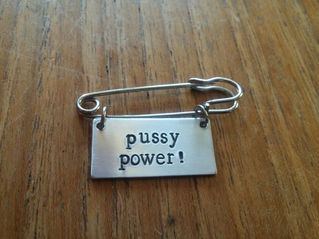 Pussy Power Rectangular Kilt Pin Safety Pin Brooch Badge Etsy