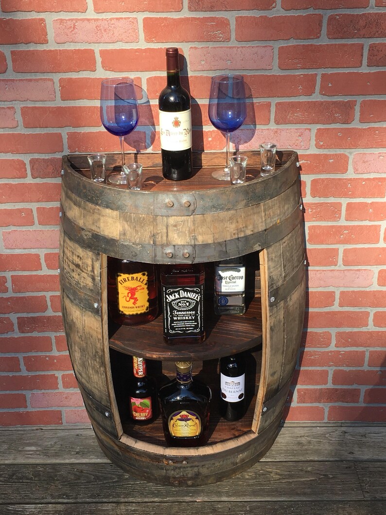 Jack Daniels Oak Whiskey Barrel Shelf Half of a 53 Gallon