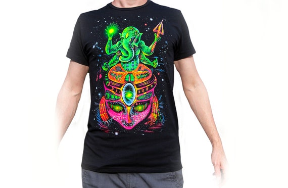 T-shirt Ganesha Trance Wear Blacklight Psy Trance Party | Etsy