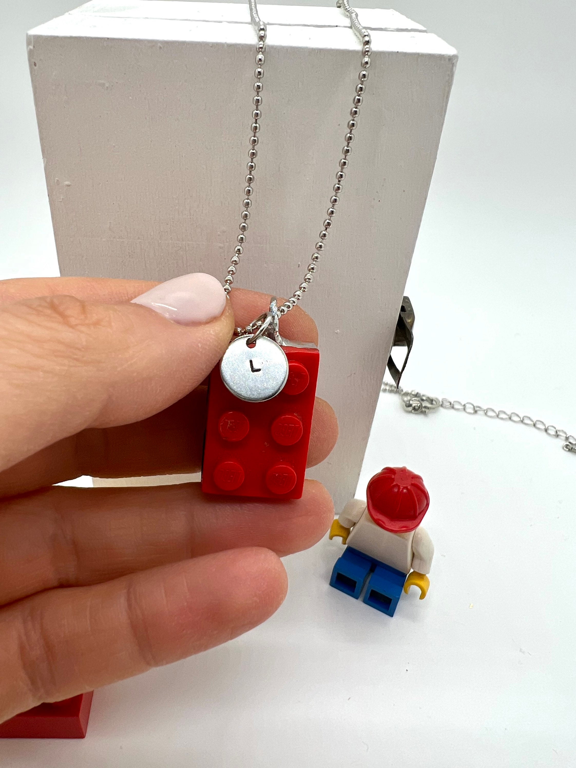 Bel ensemble de collier coeur cadeau fait avec des briques Lego  authentiques Giftblue