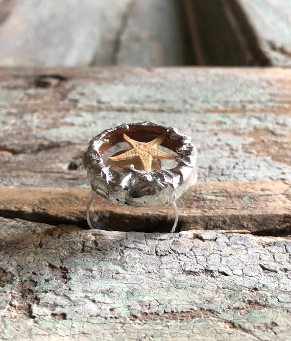 Estrella de mar Star Marina anillo de mar joya de mar anillo con estrella estrella pulsera de estrella de mar anillo fragmentos de derechos de autor Etsy Espana