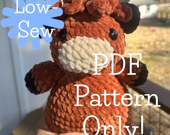 Virkmönster för höglandsko, amigurumi med låg söm, virkmönster för höglandsko, höglandsko, komönster, amigurumi