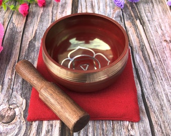 Red Singing Bowl Set for the Root Chakra - 3 inch