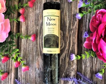 New Moon Pillar Candle for Manifesting and Intention Setting