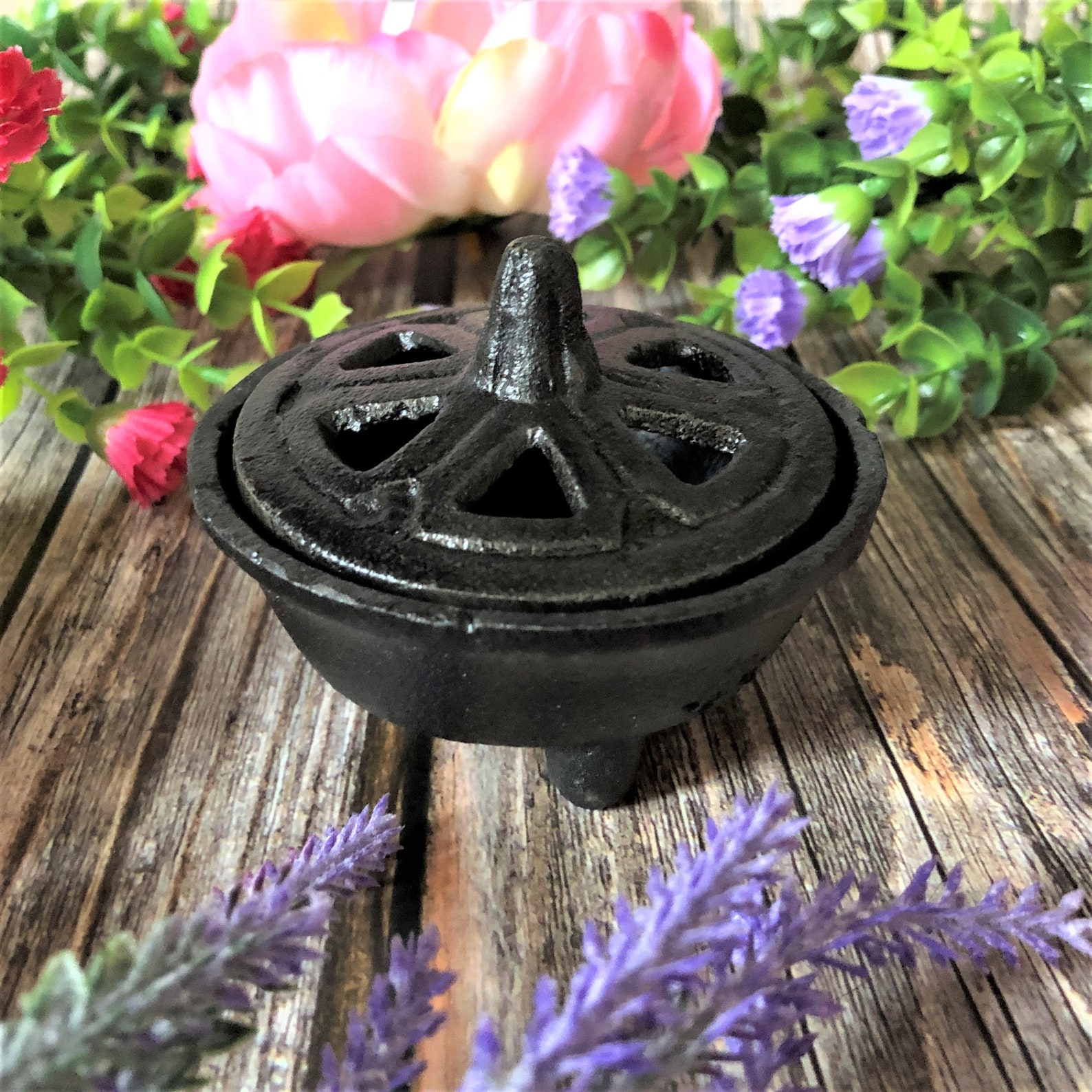 Cast Iron Incense Burner Smudge Bowl Resins Loose Etsy