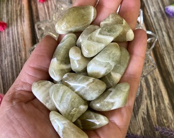 Prasiolite Tumbled Stone, Green Quartz, Green Amethyst, Small