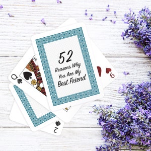 Best Friend Cards, 52 Reasons Why You're My Bestie, Personalized Gift, Card Game, Deck Of Cards