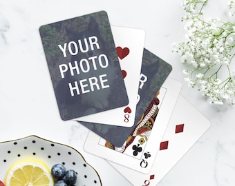 Jeu de cartes photo personnalisé, Votre photo ici, Cadeaux personnalisés, Cartes imprimées personnalisées, Cartes à jouer