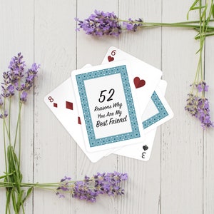 Meilleurs amis, 52 raisons pour lesquelles vous êtes mon meilleur ami, cartes à jouer, cartes vierges, cadeau personnalisé DIY