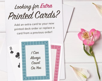 Extra Printed Cards – Custom Printed Deck Of Cards, Additional or Replacement Cards