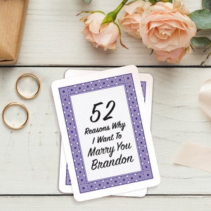 52 raisons pour lesquelles je veux t’épouser Jeu de cartes, cadeau personnalisé, cadeau de mariage