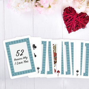 52 Reasons Why I/We Love You Deck of Cards, Blank Cards, Playing Cards, DIY Personalized Gift image 1
