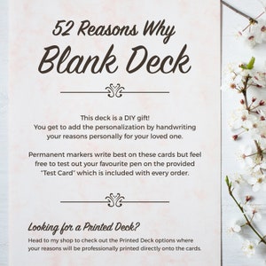 52 Reasons Why I/We Love You Deck of Cards, Blank Cards, Playing Cards, DIY Personalized Gift image 8