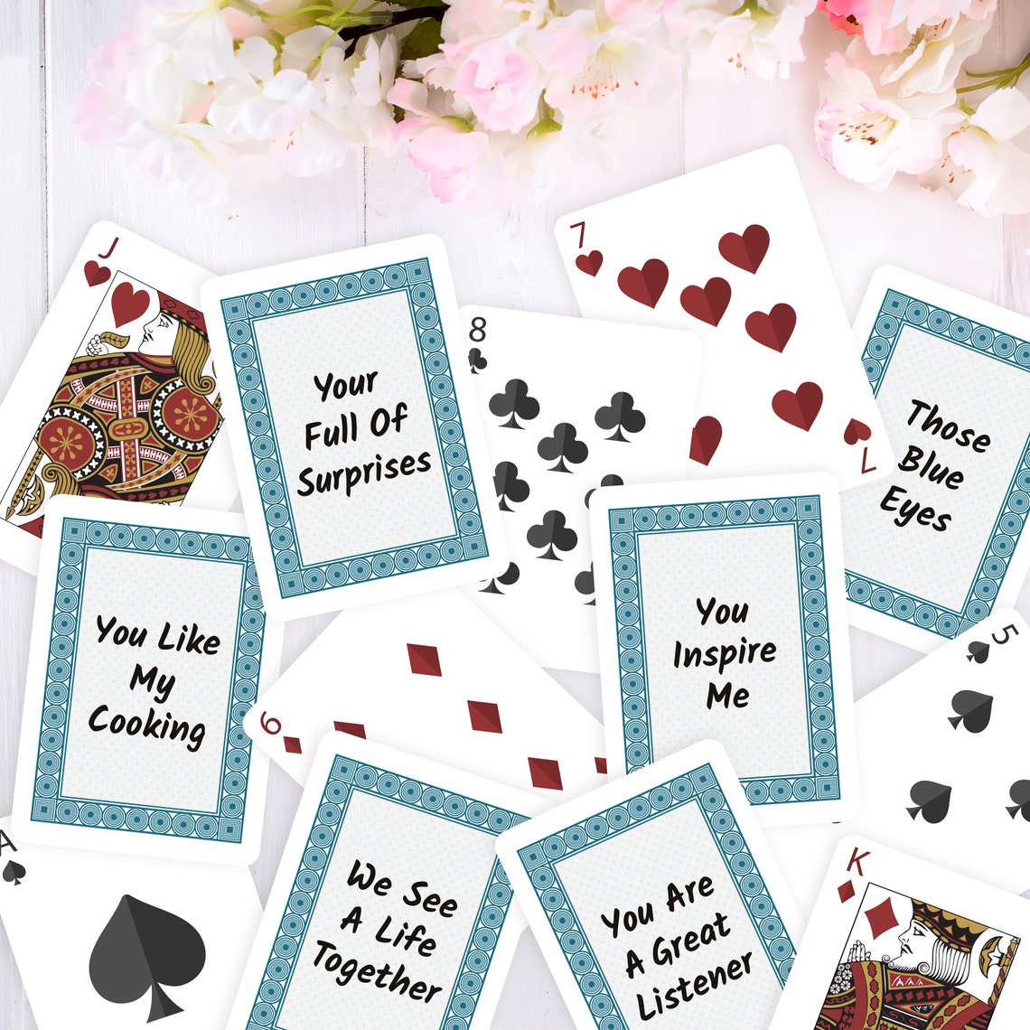 52 Reasons Why I/we Love You Deck of Cards, Blank Cards, Playing Cards ...