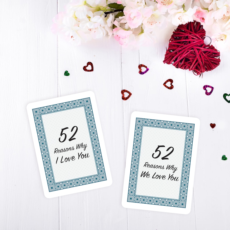 52 Reasons Why I/We Love You Deck of Cards, Blank Cards, Playing Cards, DIY Personalized Gift image 3