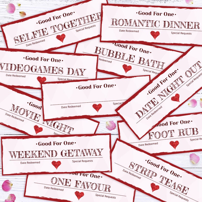 Custom Printable Love Coupon Book, Digital Download, DIY Gift - Etsy