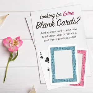 Extra Blank Cards – Blank Deck Of Cards, Additional or Replacement Cards, DIY Deck of Cards