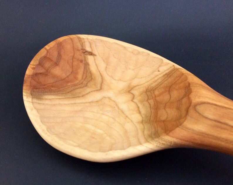 Hand Carved Wooden Serving Spoon Apricot Wood Serving Spoon Rustic Serving Spoon