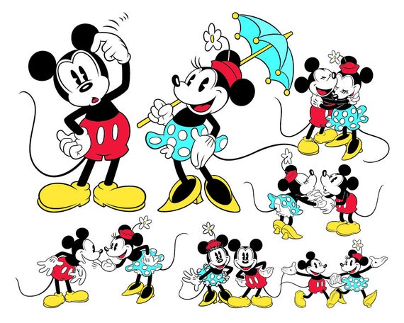 Classic Mickey Minnie Mouse Svg Files Classics Mickey Minnie Mouse Cutting Files Minnie Mickey Mouse Love Dxf Svg Files Instant Download