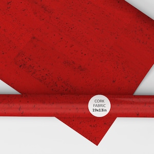 Chili Red Korkstoff Blätter Kunstleder für Schlüsselanhänger Vegan Leder Stoff für die Polsterung Kunstleder zur Taschenherstellung Fake Leder
