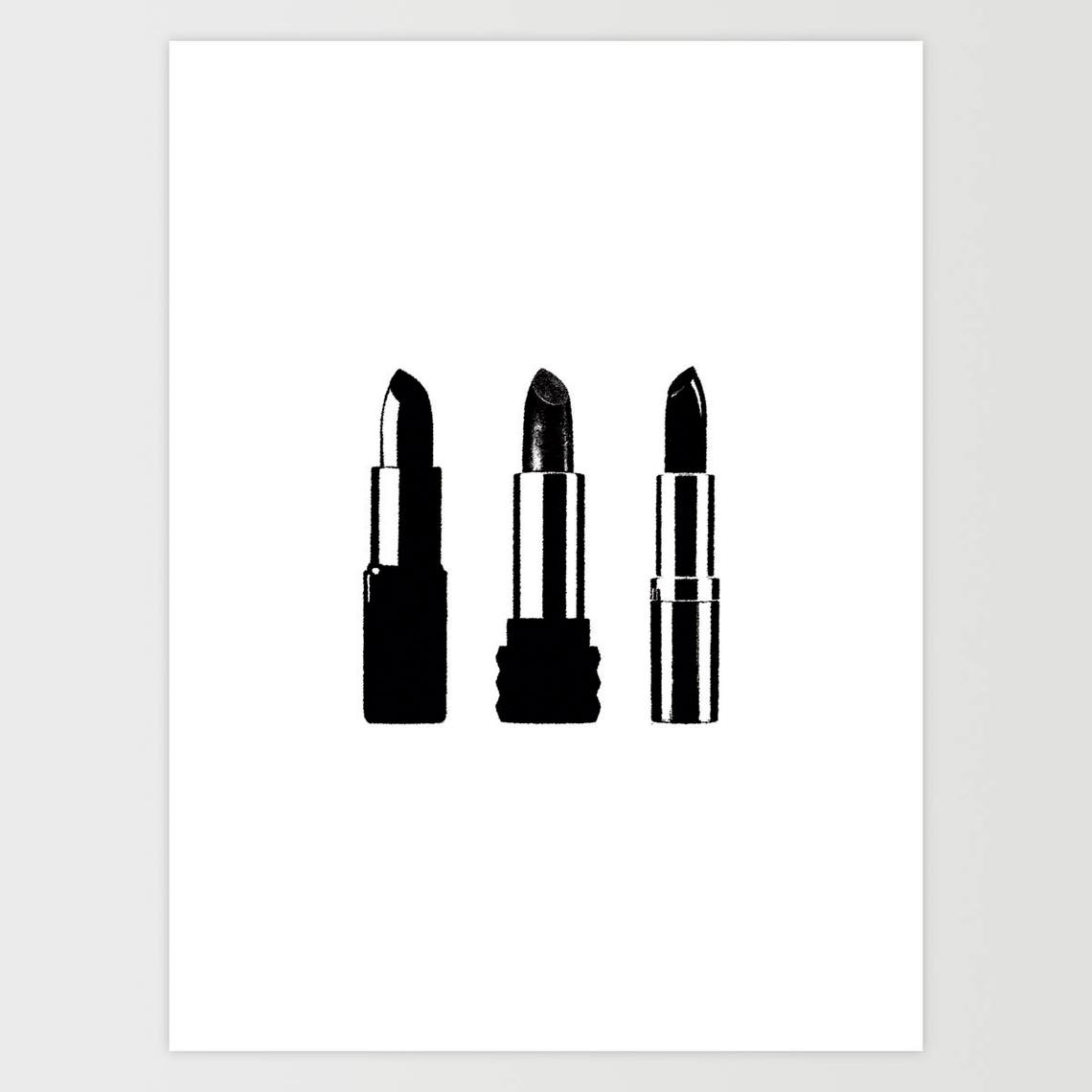 Lipstick Print Lipstick Poster Fashion Print Fashion Art Etsy