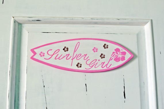 Surfer Girl Room Decor, Custom Surf Girl Wall Hanging, Surfer Girl Room, Personalized Teen Girls Bedroom Decor, Surfer Girl Art