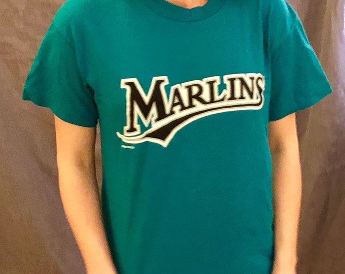 True Vintage Baseball Jersey Tshirt Florida Marlins Number 8 Etsy