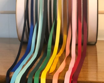 3/8" Solid Colors Grosgrain Ribbon - Sold in 5 Yards Increments - Continuous Roll - Excellent Quality - Made of Polyester - Fast Shipping