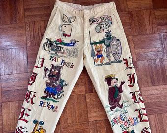 True Vintage Senior Cords From 1966 - Vikes Class of 1966 - Rat Fink, Thou Shalt Drag, Playboy Bunny, Help Promote Street Racing, Yogi Bear