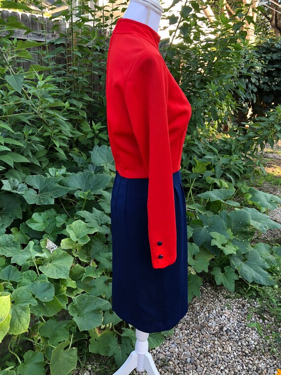 1950s Business Dress, Pencil Skirt, Long Sleeve, … - image 7