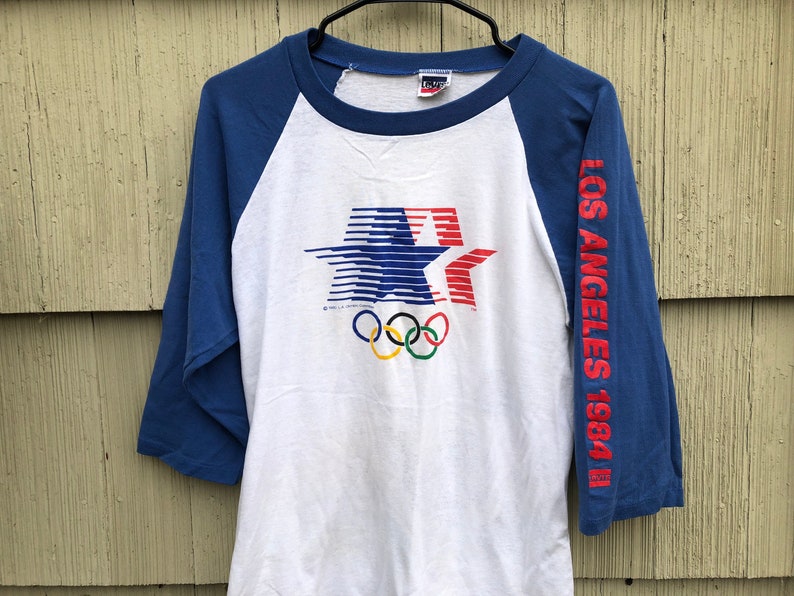 1984 Los Angeles Olympics Levi's Vintage T-Shirt, LA Olympics, Levis  Exclusive, Raglan Baseball Tee, Single Stitch, 50/50 Blend, Paper Thin -  