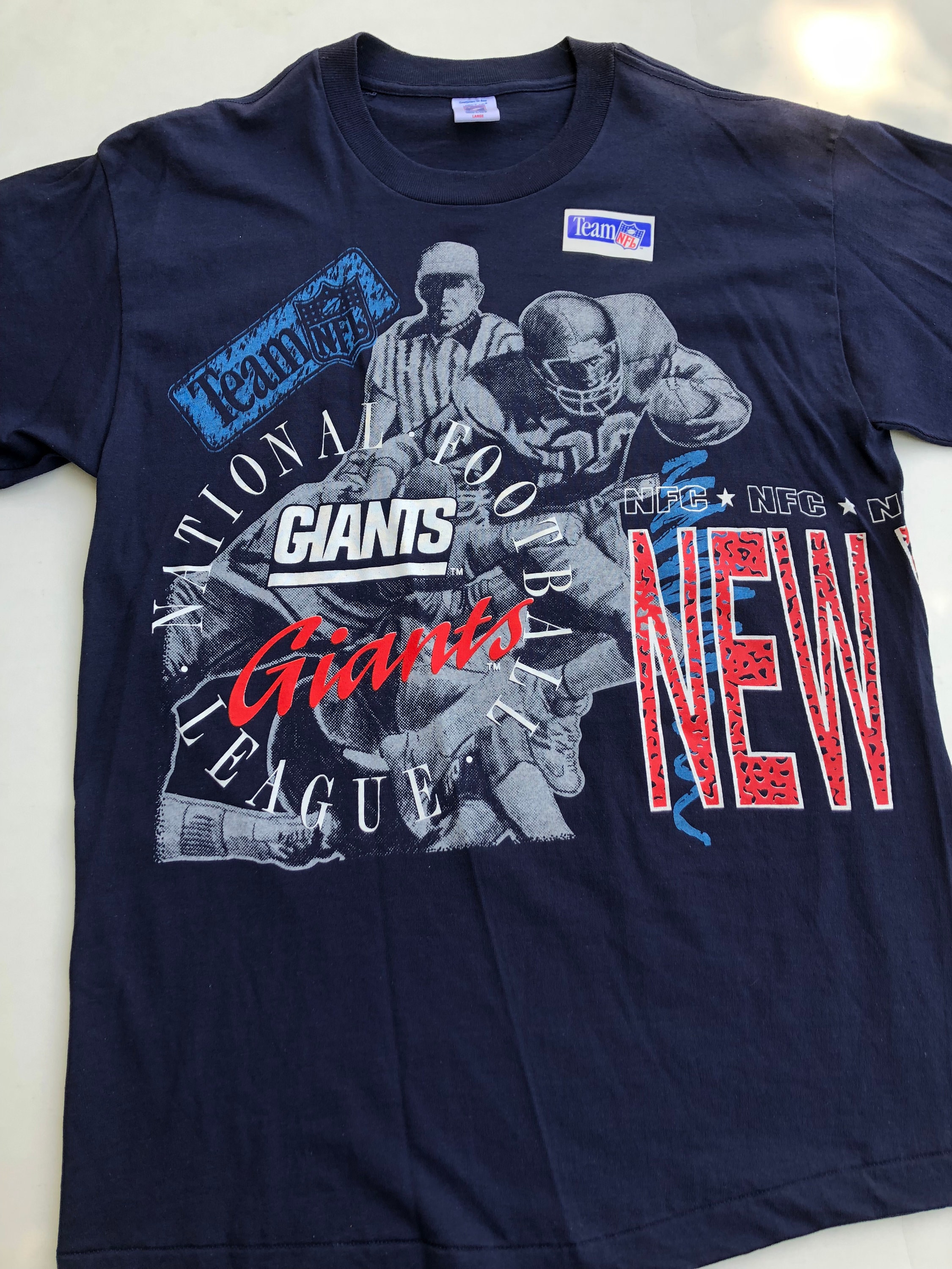 feminin dråbe Placeret 90s Deadstock New York Giants Logo 7 Vintage NFL T-shirt All - Etsy