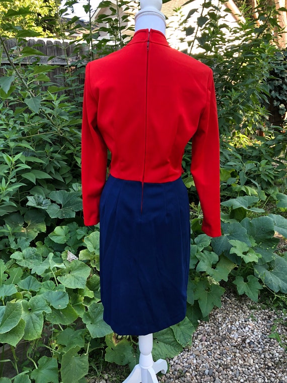 1950s Business Dress, Pencil Skirt, Long Sleeve, … - image 8