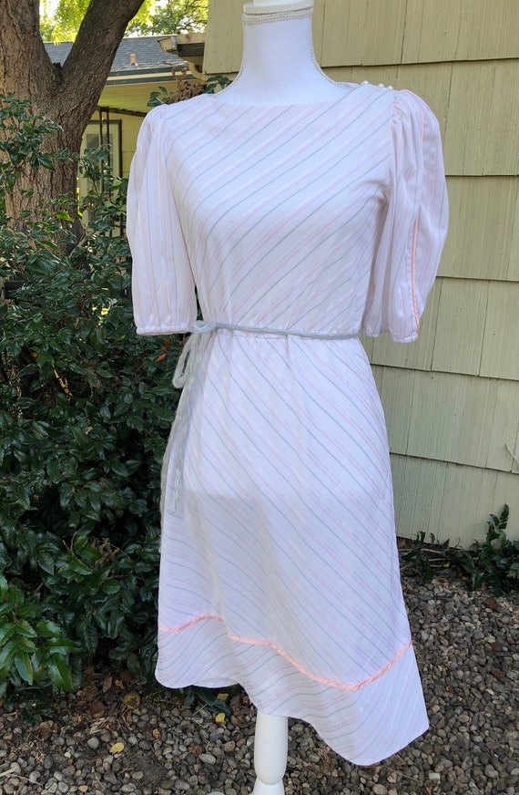 Vintage 70s Casual Dress, Simple White Dress with… - image 2