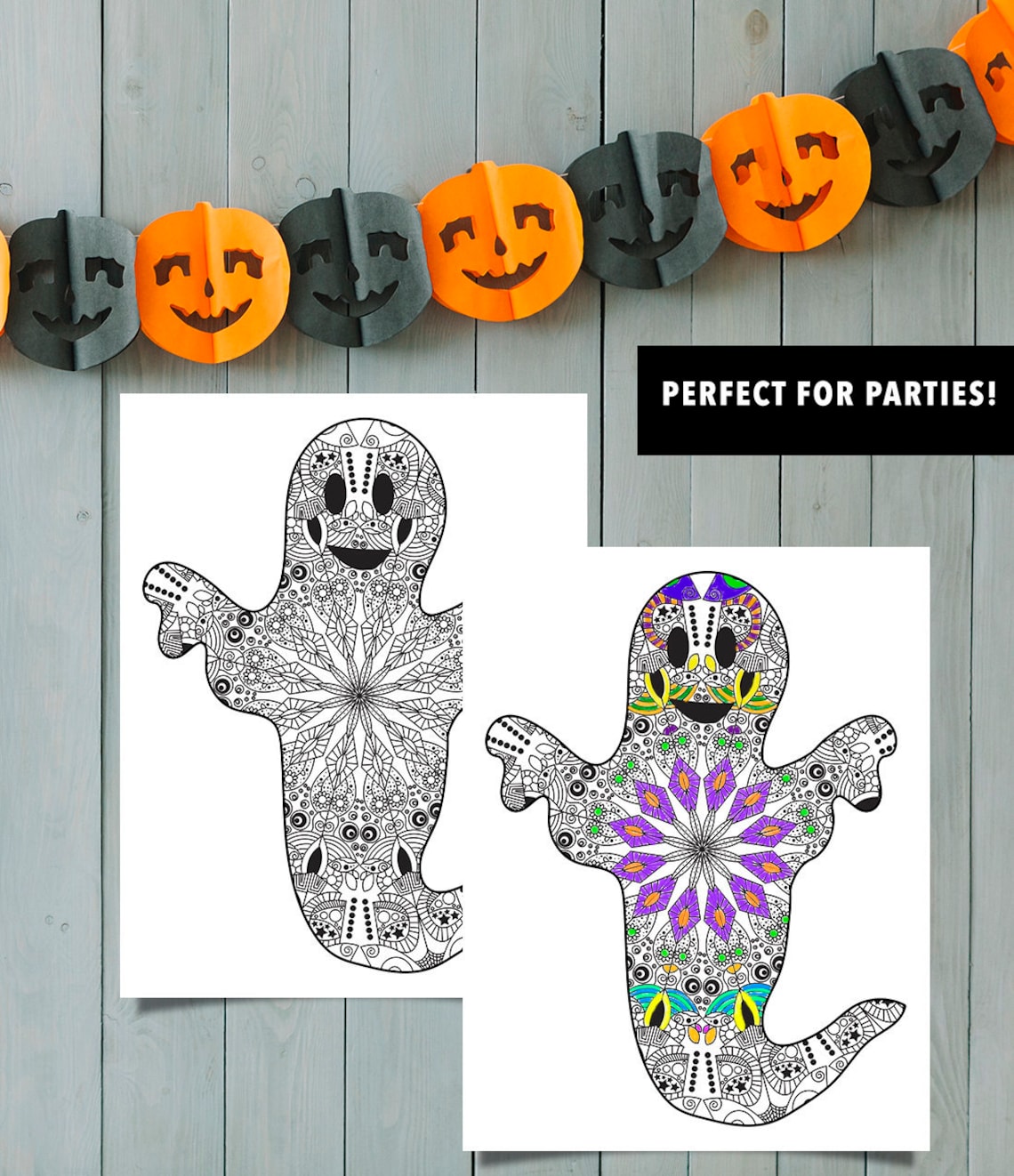 Ghost Coloring Sheet Halloween Activity Kids Coloring Paper - Etsy