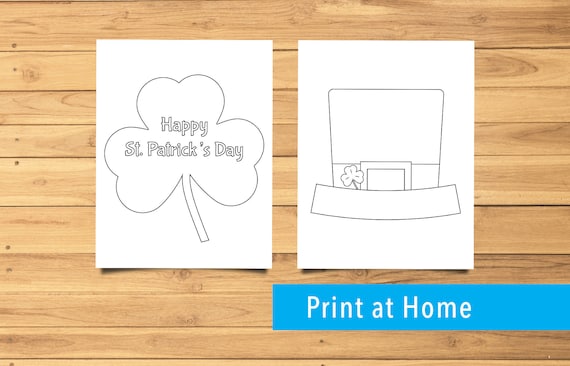 2 St. Patrick's Day Themed Coloring Pages Clover