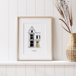 Custom House Drawing Print New Home Gift House illustration Custom Portraits Custom Prints Personalised Print The Home Owner image 1