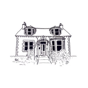 Custom House Drawing Print New Home Gift House illustration Custom Portraits Custom Prints Personalised Print The Home Owner image 7