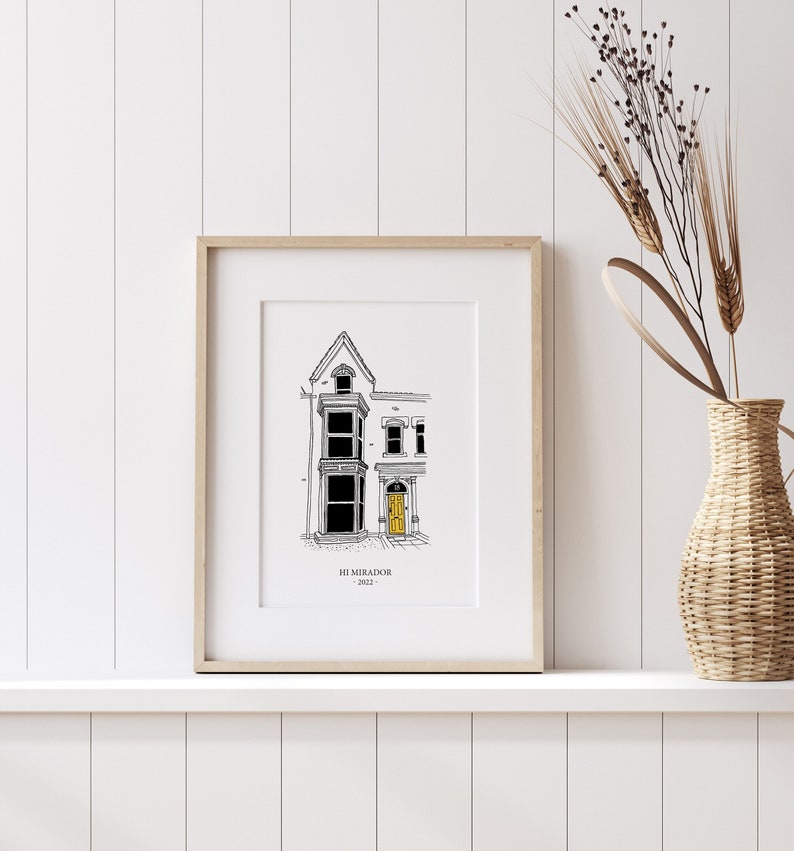 Custom House Drawing Print New Home Gift House illustration Custom Portraits Custom Prints Personalised Print The Home Owner image 1