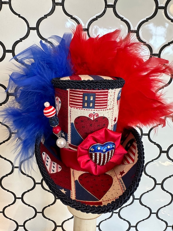 July 4 Mini Top Hat, Patriotic Independence Day Fascinator  display picture 1