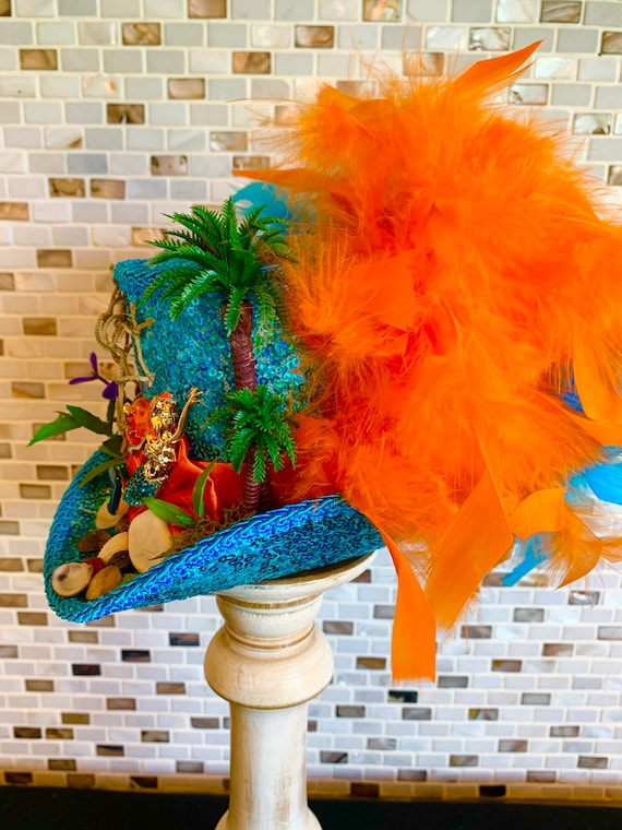 Mermaid Mini Top Hat, Ocean and Beach Fascinator, MADE to  display picture 3