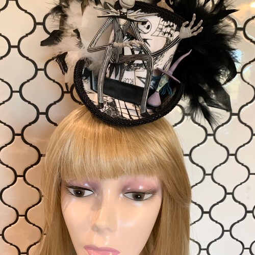 READY shops to SHIP NOW!! Nightmare Mini Top Hat, Skeleton and his Ghost Dog Friend Fascinator