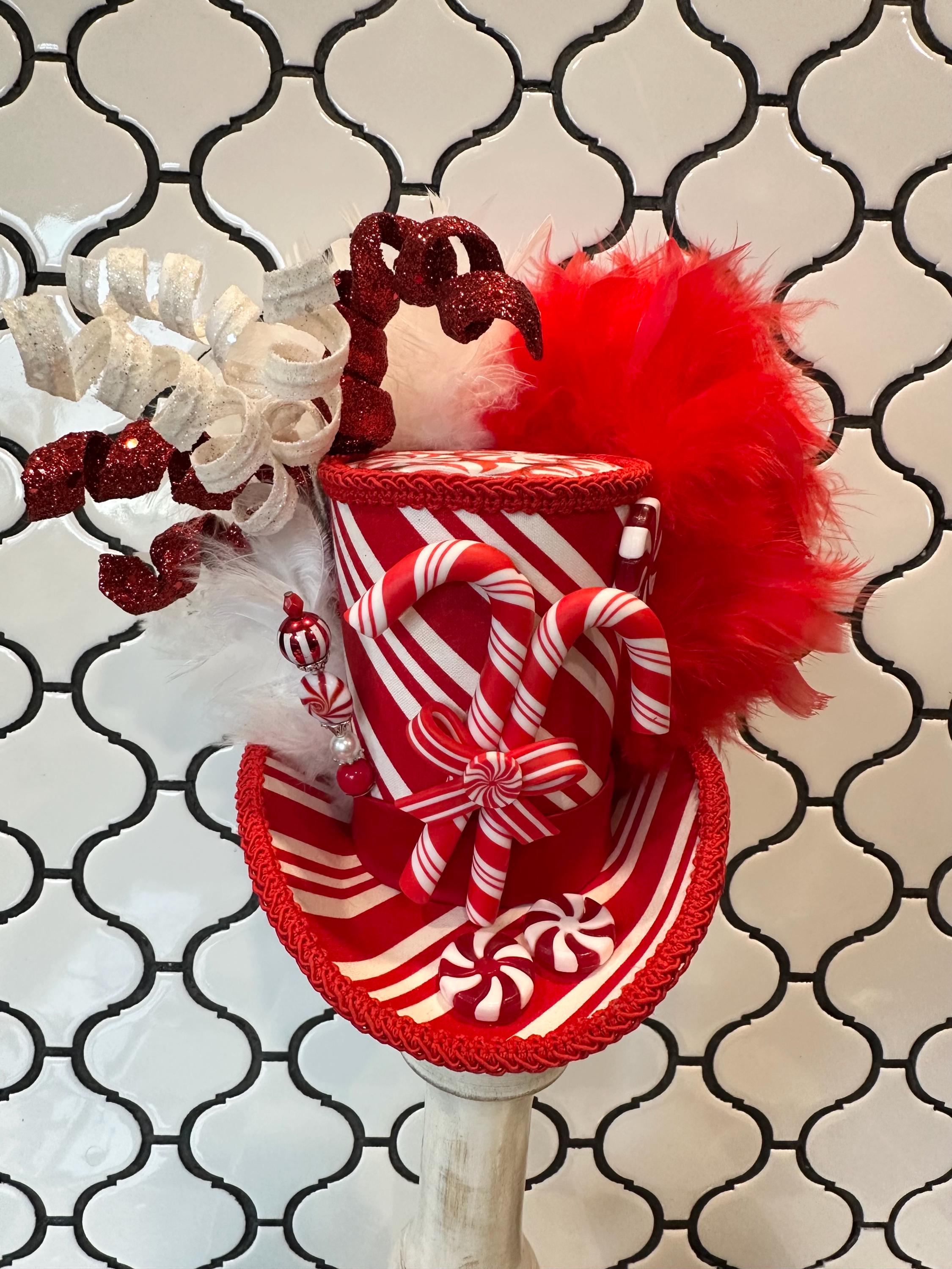 Red Green Fascinator Gorgeous Ribbon Bow Side Loop Holiday 