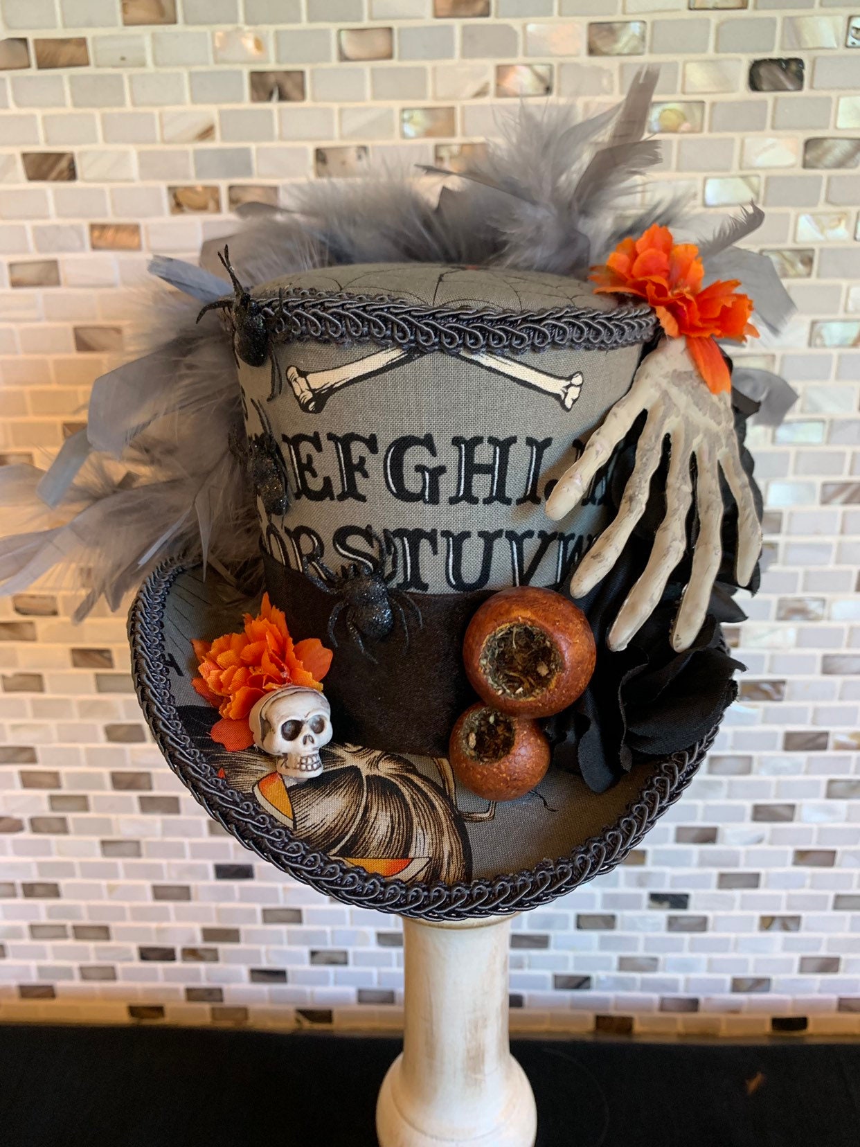 Witch, Halloween Mini Top Hat, Ouiji Board Fascinator, MADE to ORDER ONLY!!