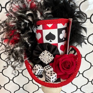 Poker Mini Top Hat, Cards and Dice Las Vegas Fascinator, MADE to ORDER ONLY!!